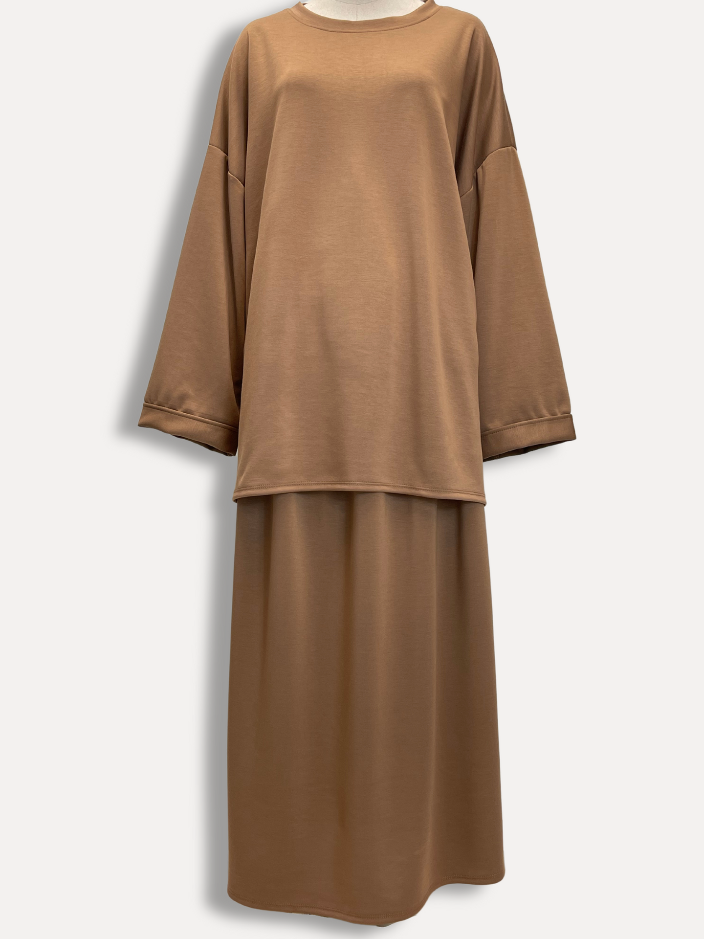 Comfy Twinset Skirt - Camel - Hijab Boutique