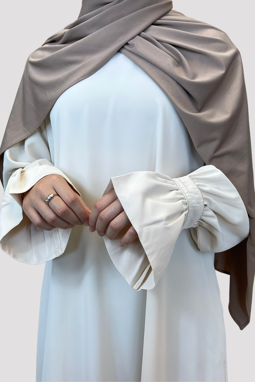 Abaya cute sleeve - Cream white - Hijab Boutique