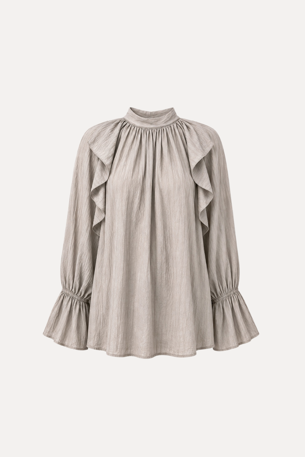 Ruffle Blouse - Taupe
