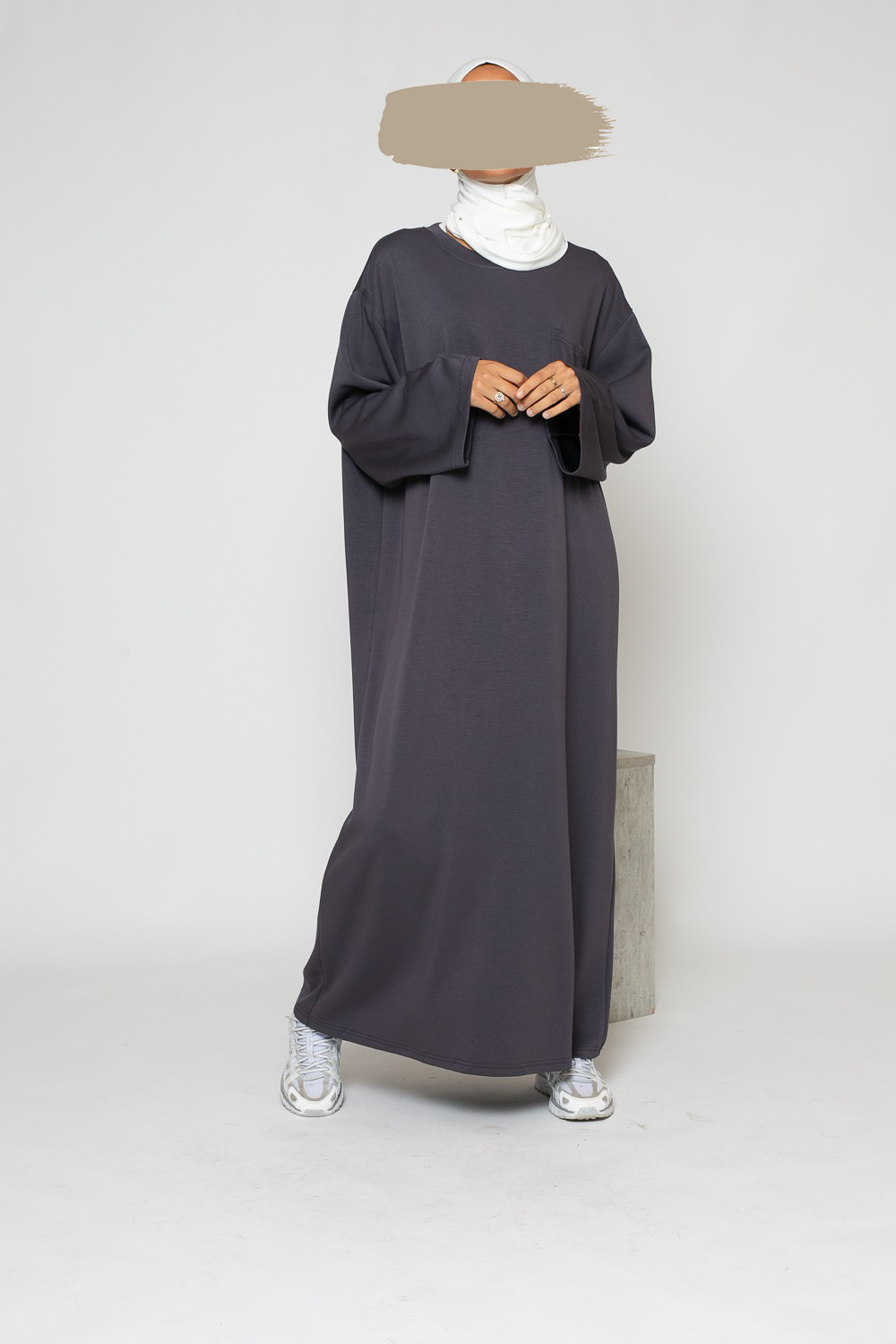 Sweater dress - Dark grey - Hijab Boutique