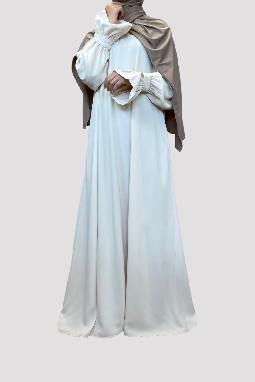 Abaya cute sleeve - Cream white - Hijab Boutique