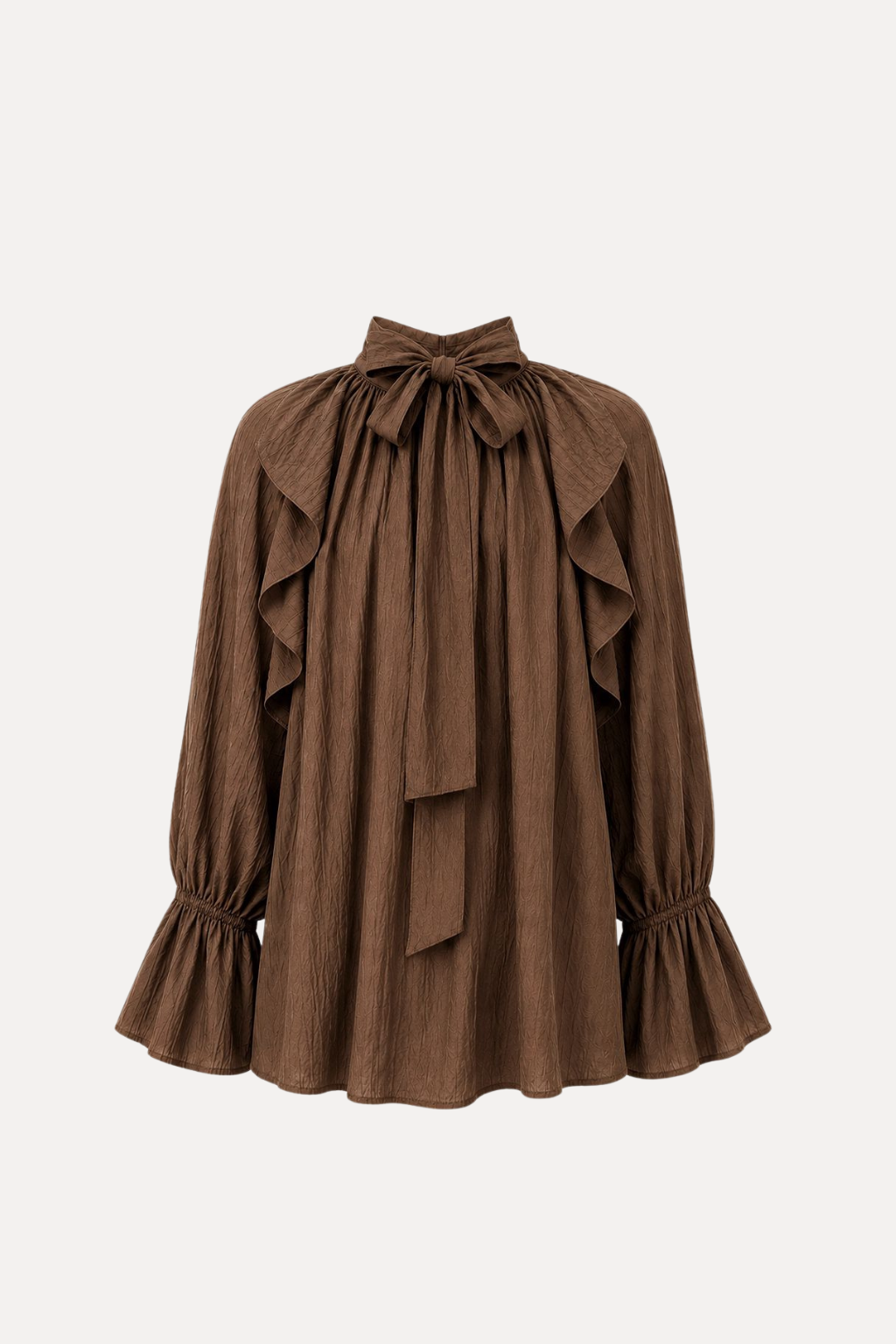 Ruffle Blouse - Brown