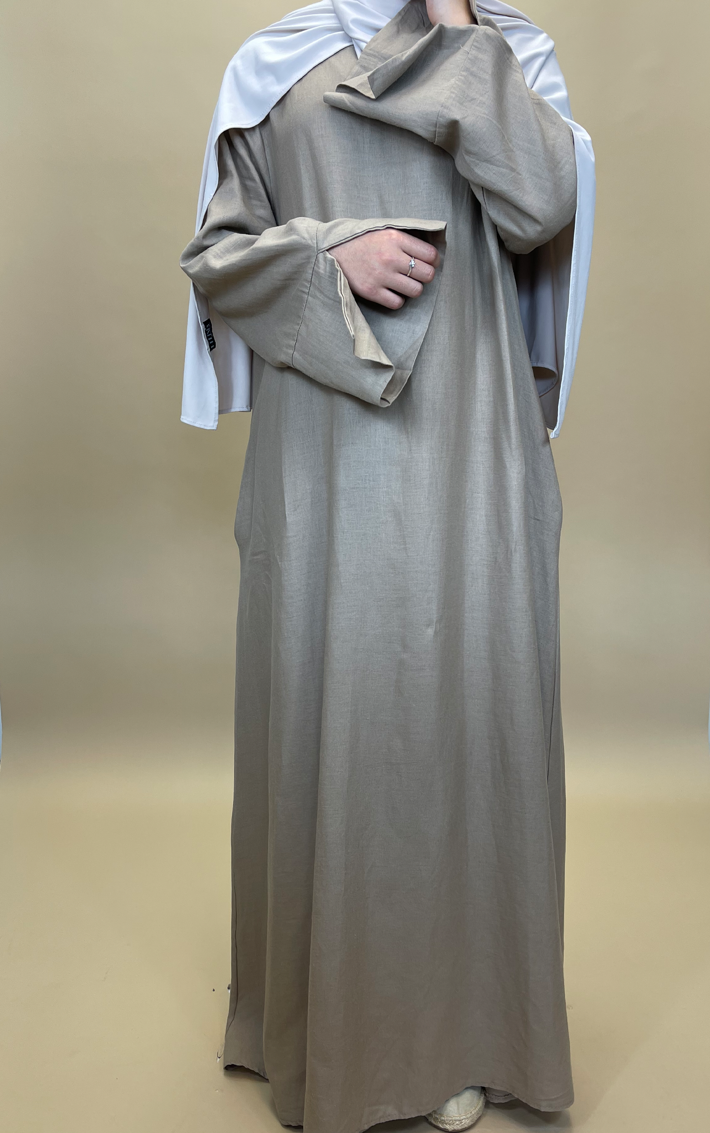 Linnen Abaya - Taupe