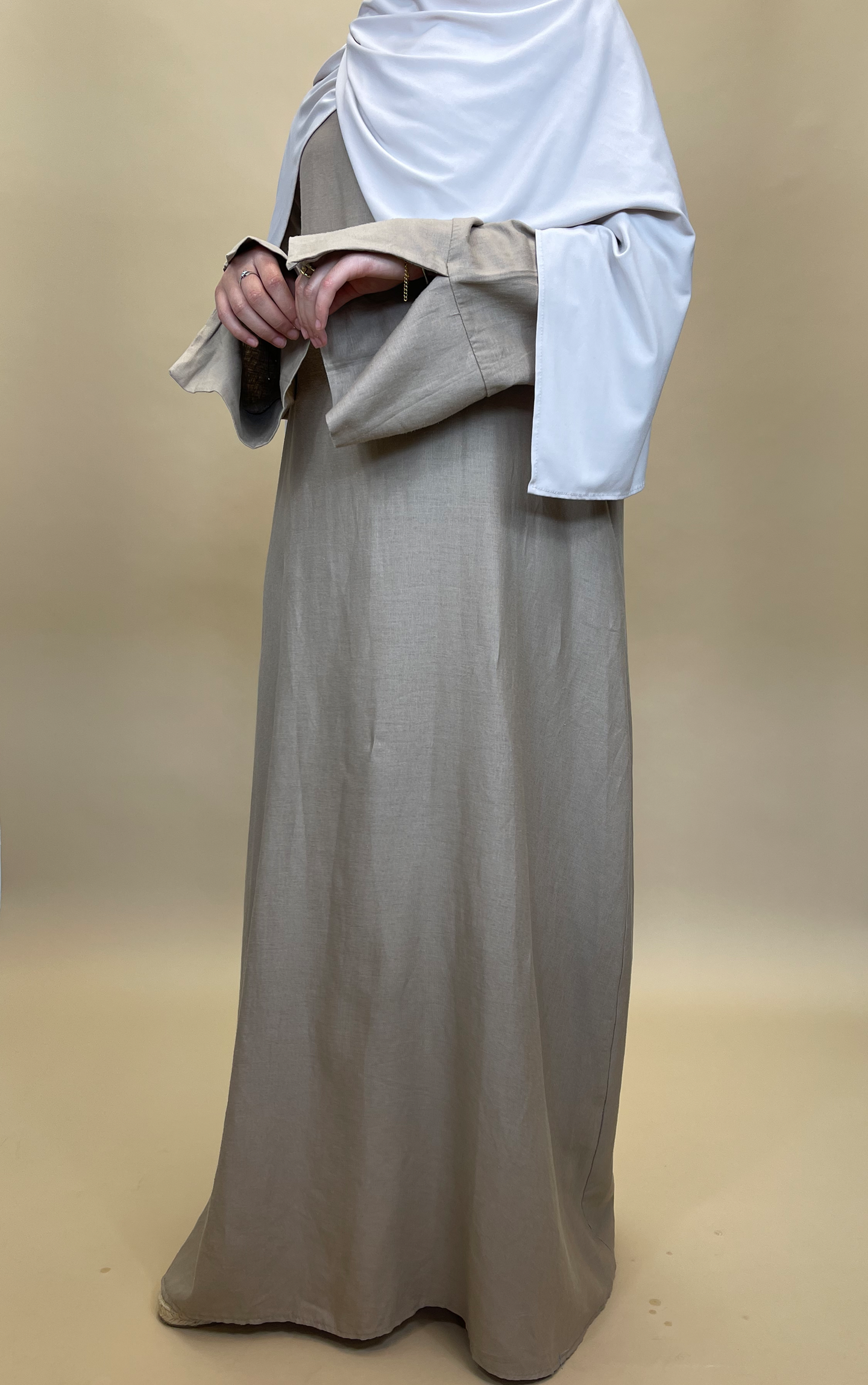 Linnen Abaya - Taupe