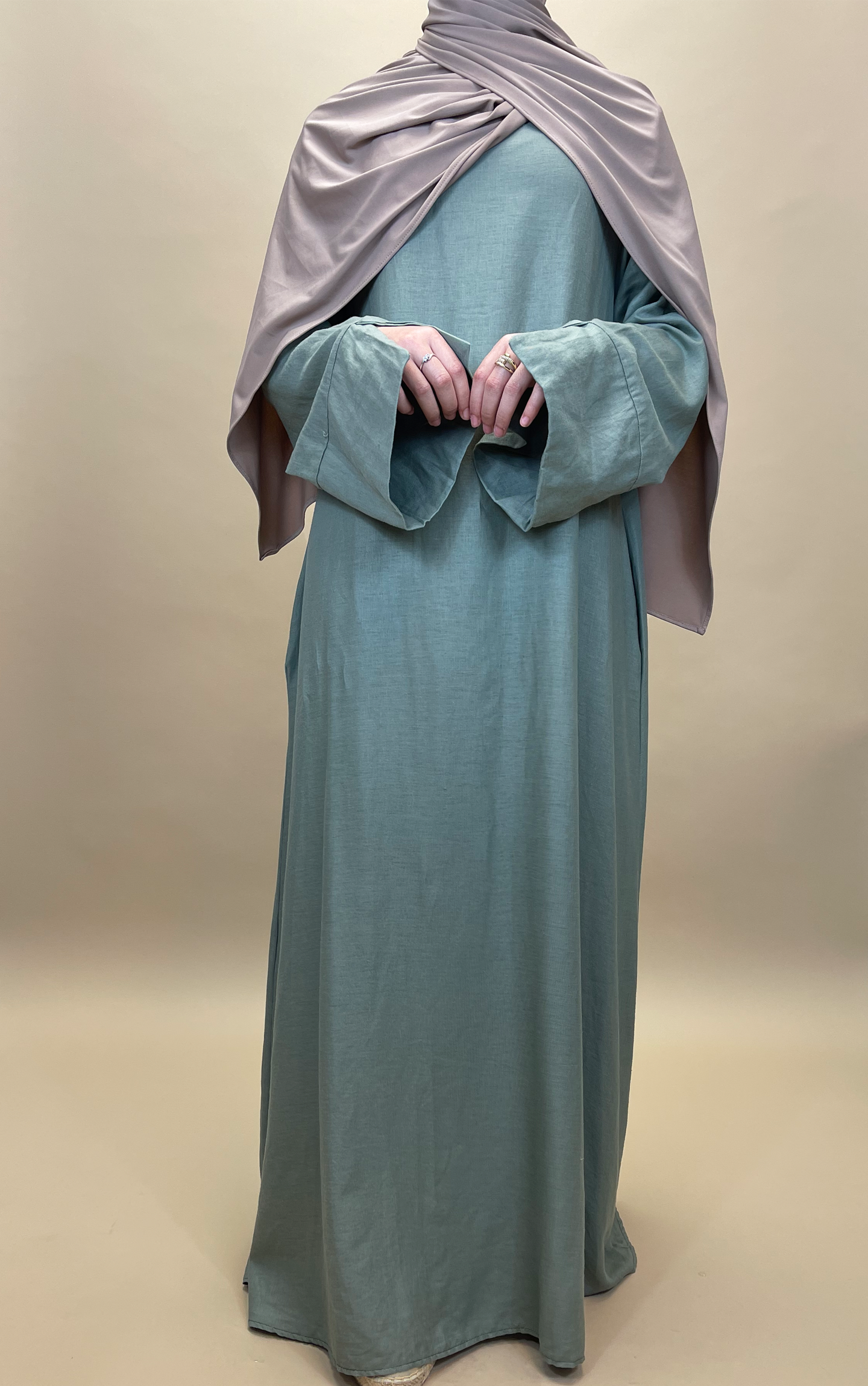 Linnen Abaya - Army green - Hijab Boutique