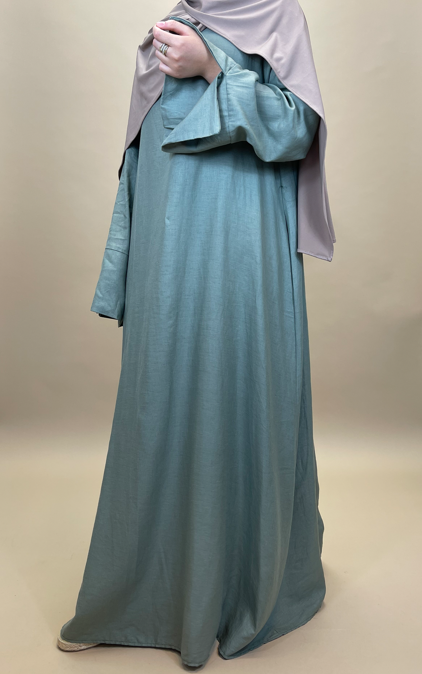 Linnen Abaya - Army green - Hijab Boutique