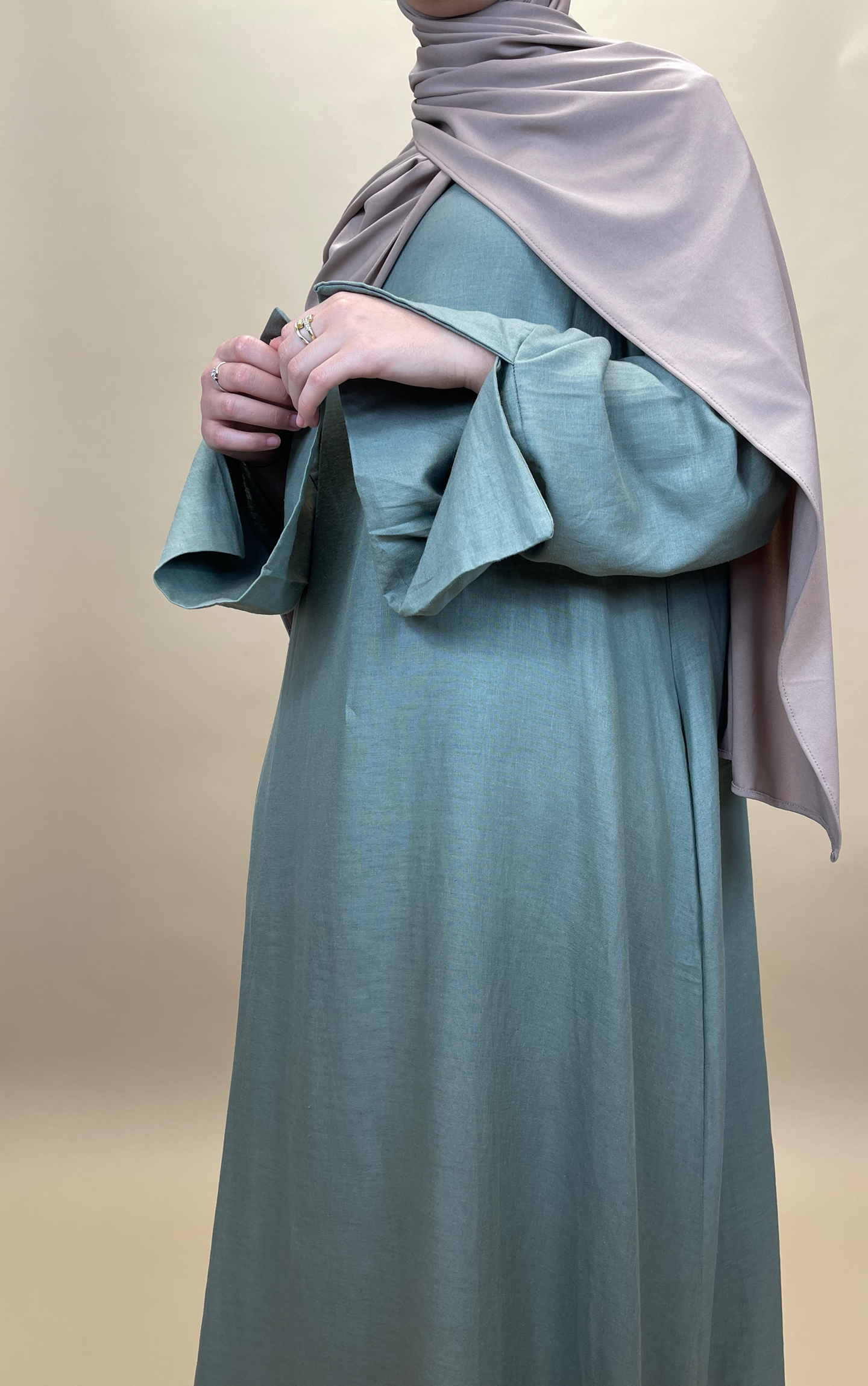 Linnen Abaya - Army green - Hijab Boutique