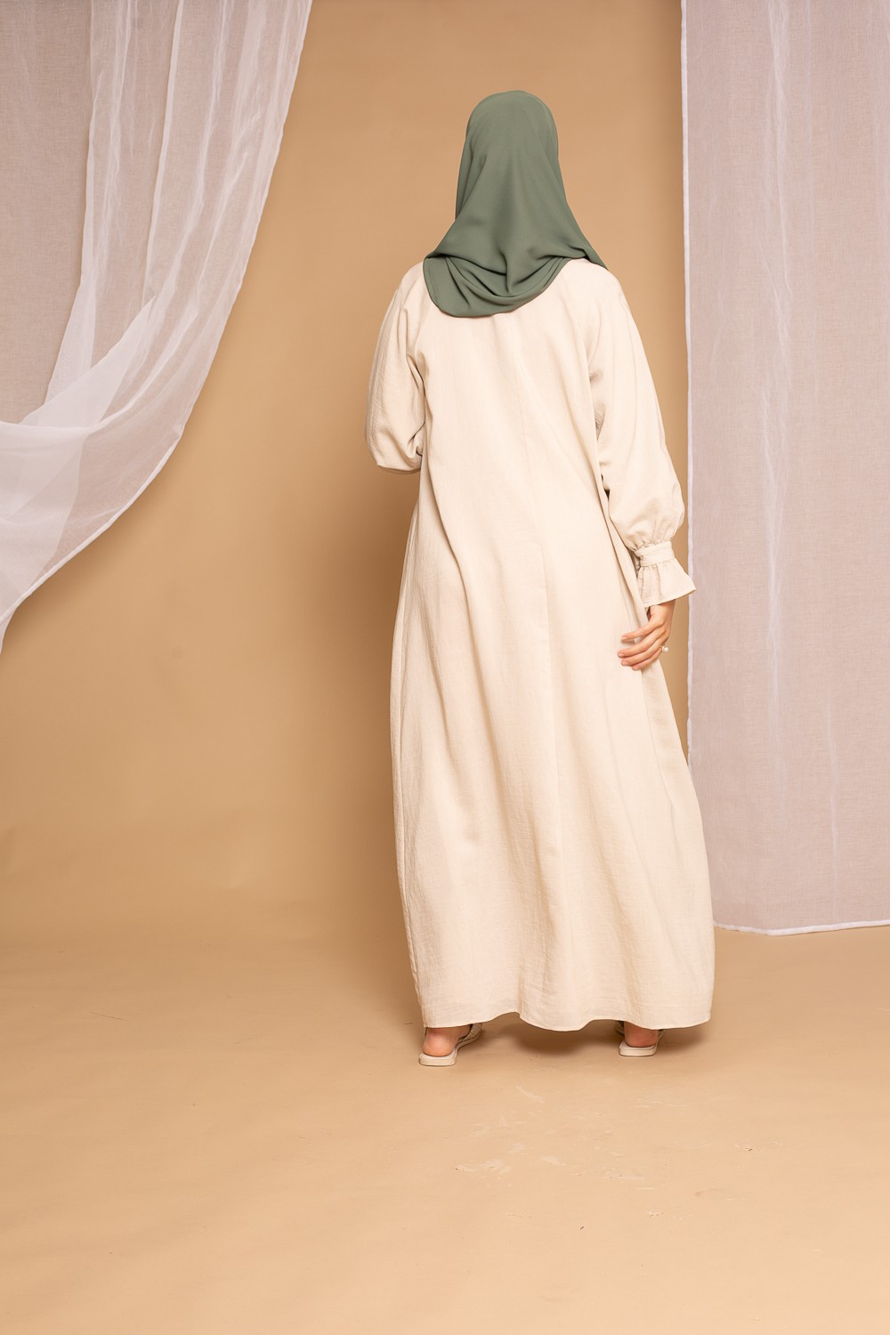 Cute Sleeve dress - Beige - Hijab Boutique