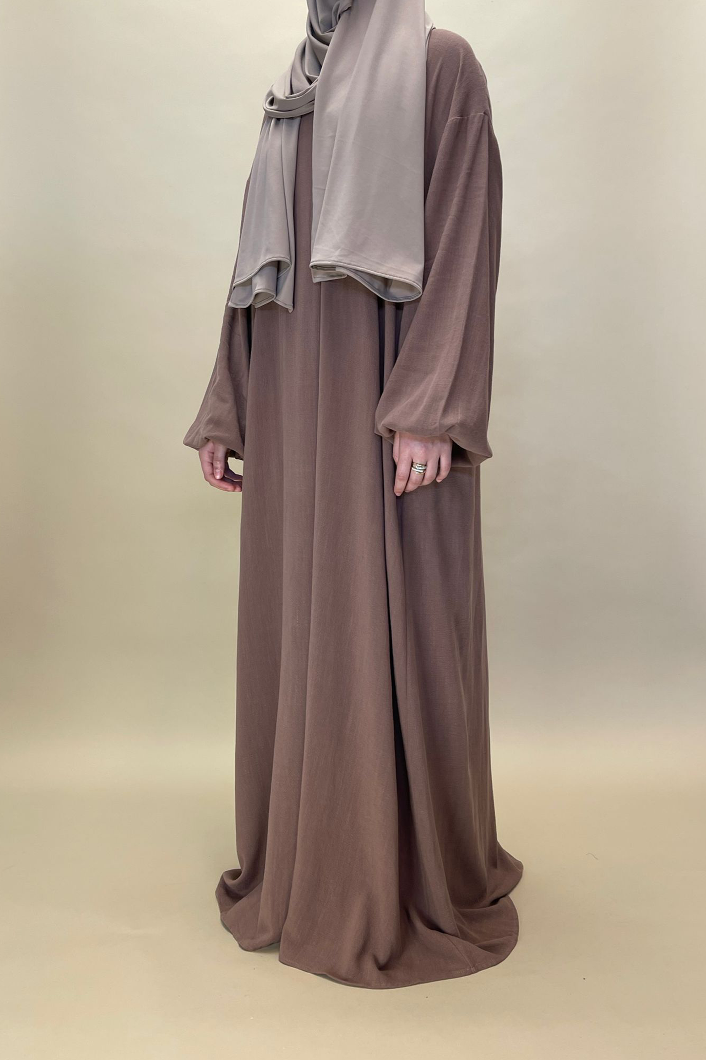 Cotton maxi dress - Brown - Hijab Boutique