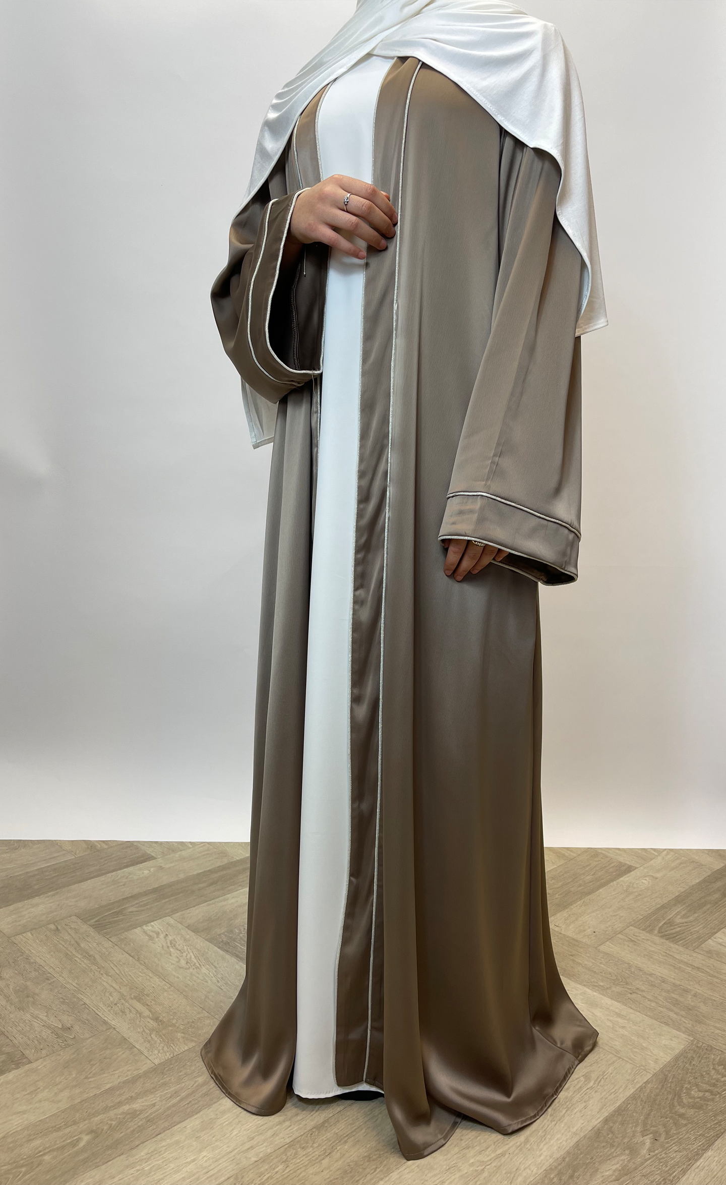 Satin kimono - Taupe - Hijab Boutique