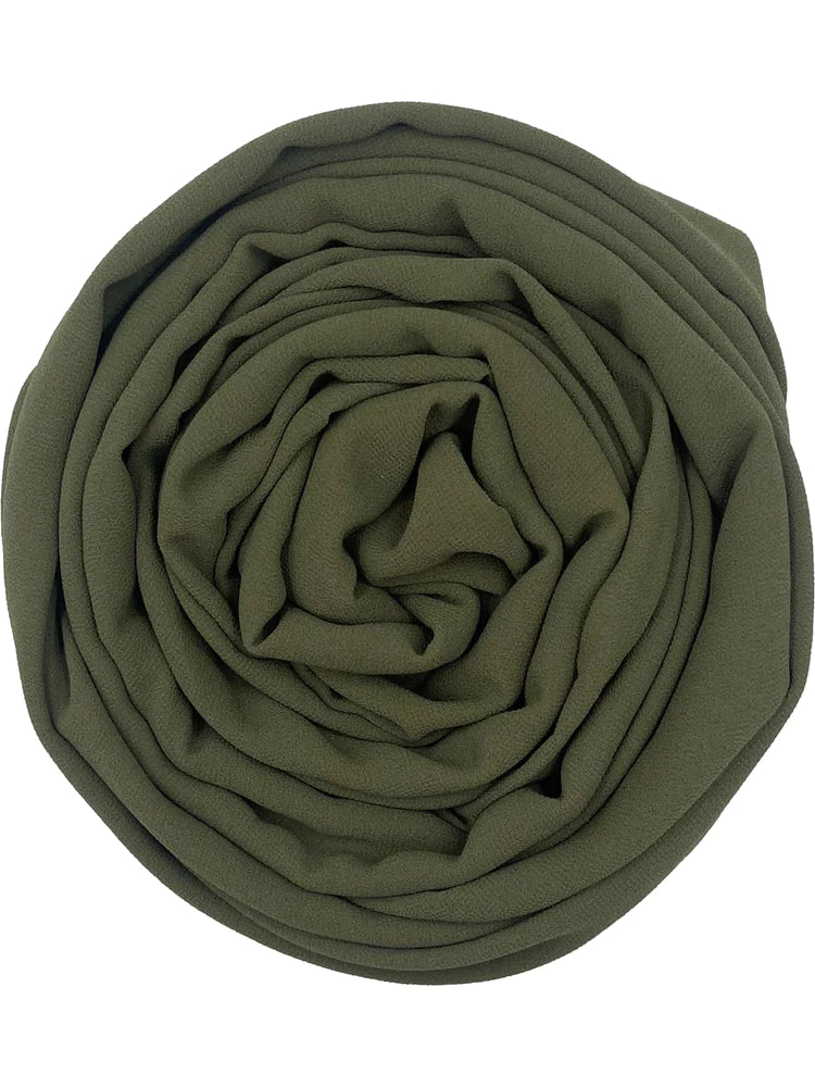 Crepe L - Olive green - Hijab Boutique