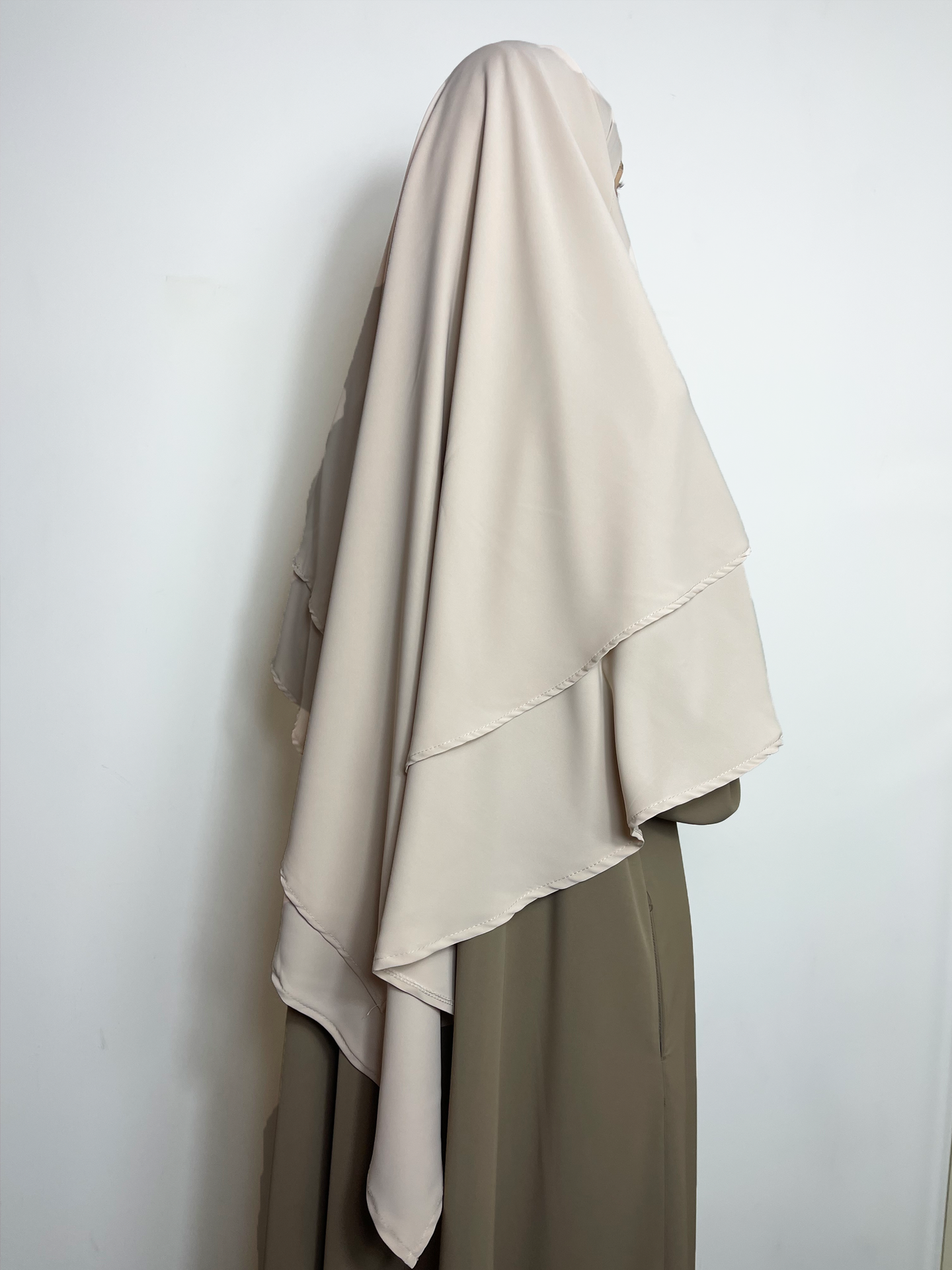 Tie back khimar -  Beige