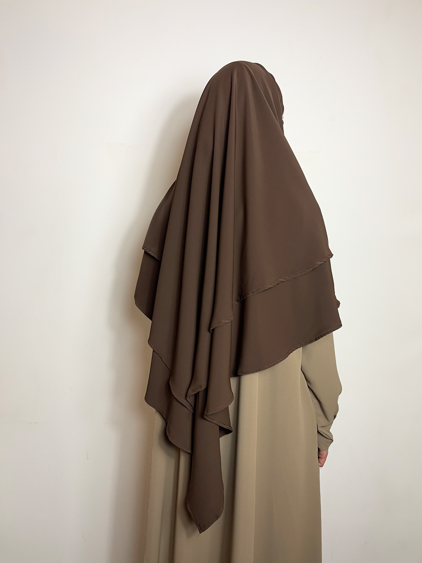 Tie back khimar -  Brown - Hijab Boutique