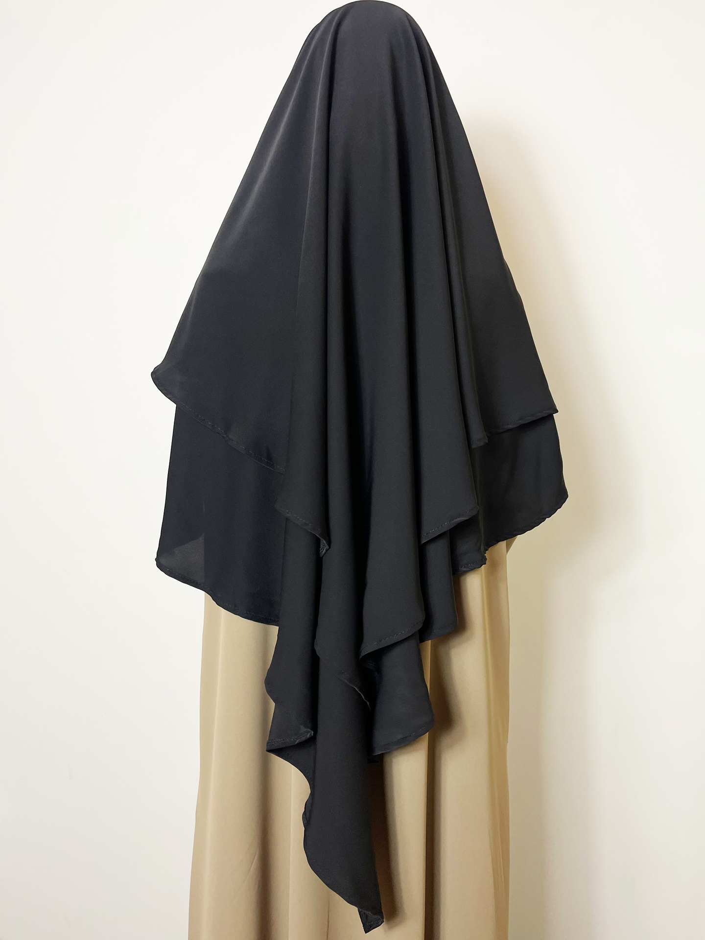 Tie back khimar -  Black