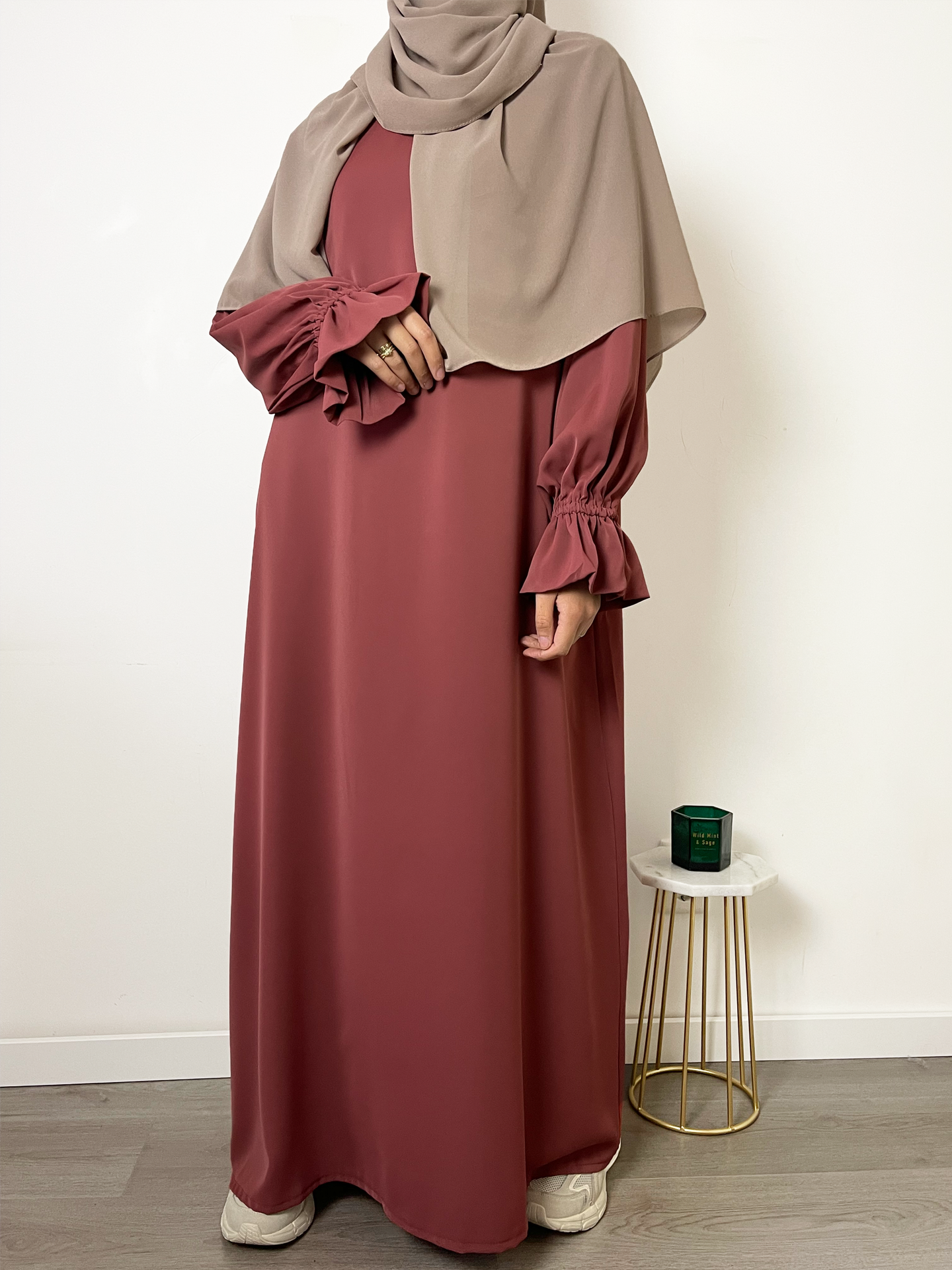 Abaya met elegante mouwtjes