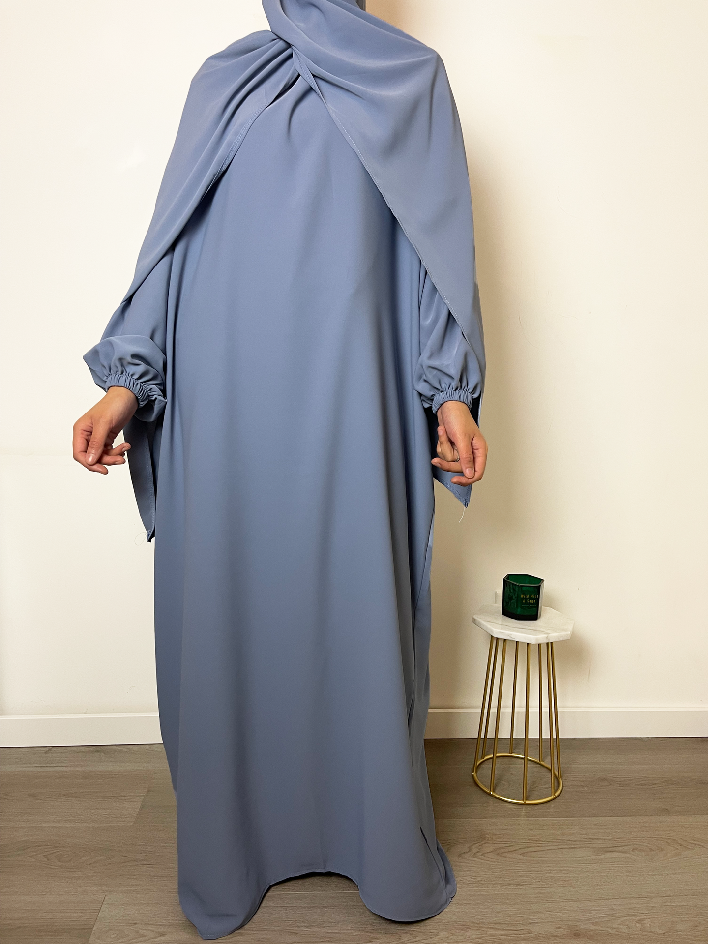 Abaya tweedelig - Soft blue - Hijab Boutique