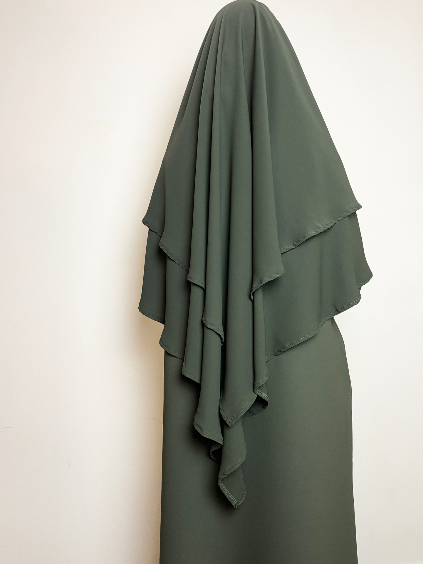 Tie back khimar -  Army green